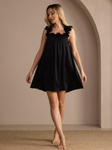 [Nero] SilkSilky-IT Sleeveless Square Neck Camicia da notte 005