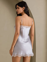 [Argento] SilkSilky-IT Sleeveless Sweetheart Neck Camicia da notte 002