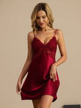 [Vino] SilkSilky-IT Sleeveless Deep V Neck Camicia da notte 003