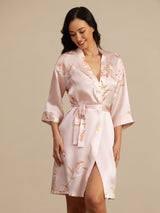 [Rosa] SilkSilky-IT 3/4 Sleeve Vestaglia da donna 001