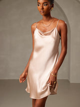 [Malva Pallido] SilkSilky-IT Sleeveless Cowl Neck Vestiti da donna 001
