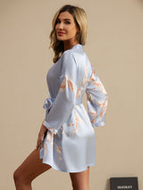 [Azzurro] SilkSilky-IT 3/4 Sleeve Vestaglia da donna 002