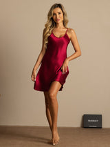 [Vino] SilkSilky-IT Spaghetti Strap V Neck Camicia da notte 006
