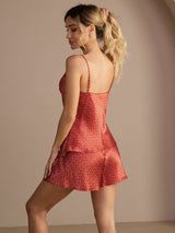 [Ginkgo Borgogna] SilkSilky-IT Sleeveless V Neck Set di Bretelle 002