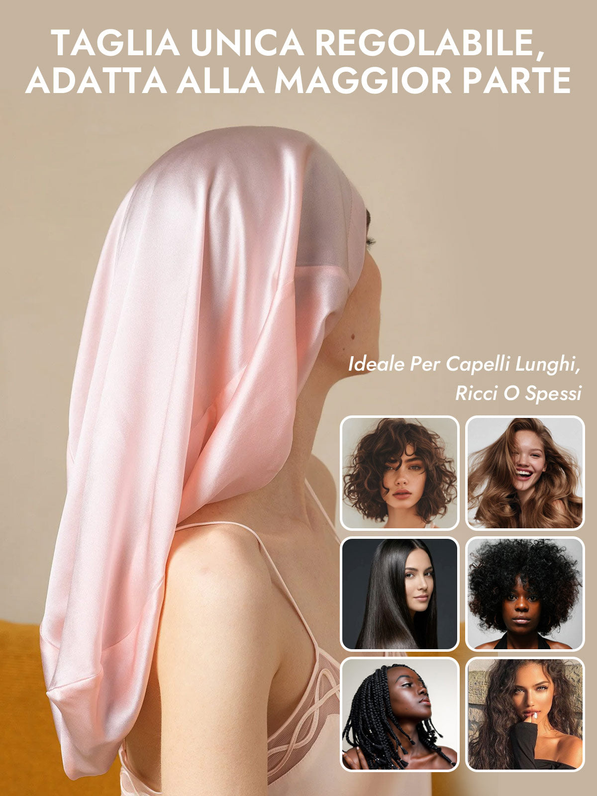 [Rosa Chiaro] SilkSilky-IT Cuffia di seta 006