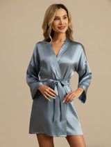 [Blu Grigiastro] SilkSilky-IT 3/4 Sleeve Vestaglia da donna 006
