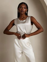 [Grigio Chiaro] SilkSilky-IT Sleeveless Round Neck Cami 004