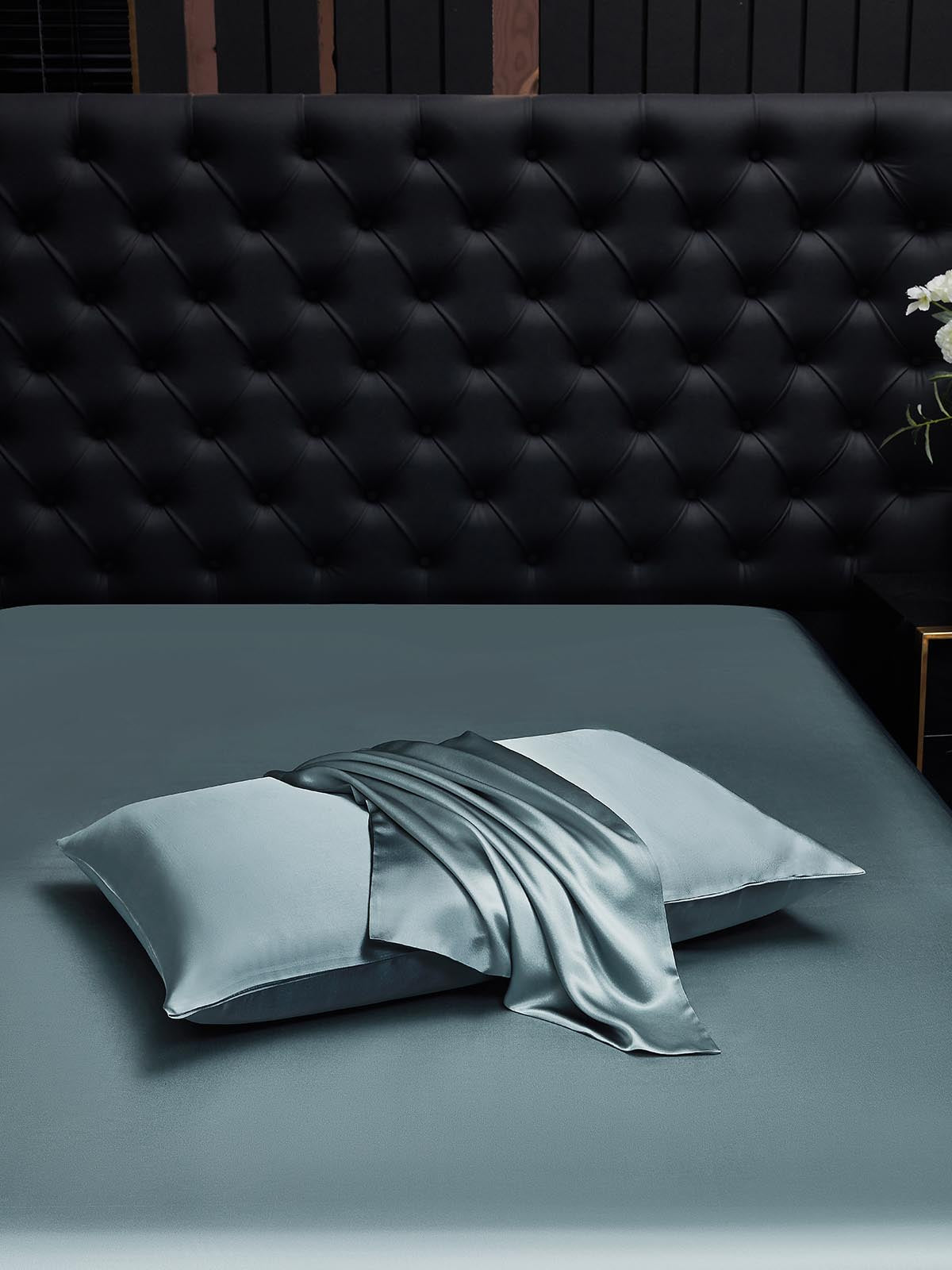 [Blu Grigiastro] SilkSilky-IT 19Momme Seta pura Pillowcase 002