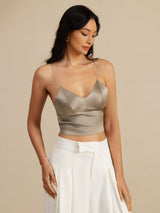 [Cachi] SilkSilky-IT Spaghetti Strap V Neck Cami 007