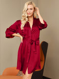 SilkSilky IT Seta pura A metà Womens Robe Vino 005