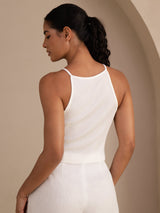 [Bianco] SilkSilky-IT Sleeveless Crew Neck Cami 002