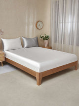 [GrigioChiaro+Bianco] SilkSilky-IT 19Momme Set di biancheria da letto 001