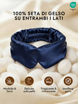 [Blu Scuro] SilkSilky-IT Mascherina da Notte 002