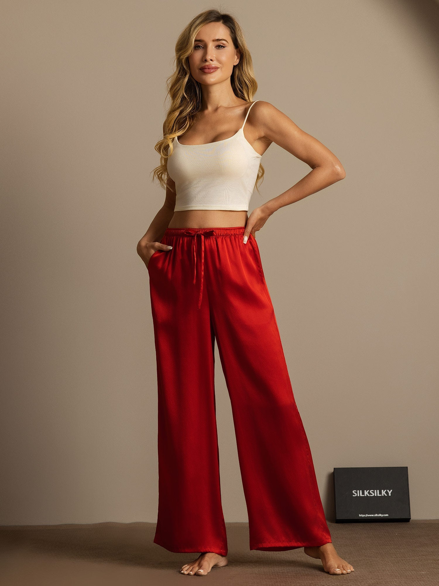 [Vino] SilkSilky-IT Seta pura Womens Pants 003,