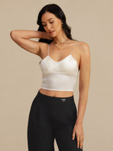 [Bianco] SilkSilky-IT Spaghetti Strap V Neck Cami 006