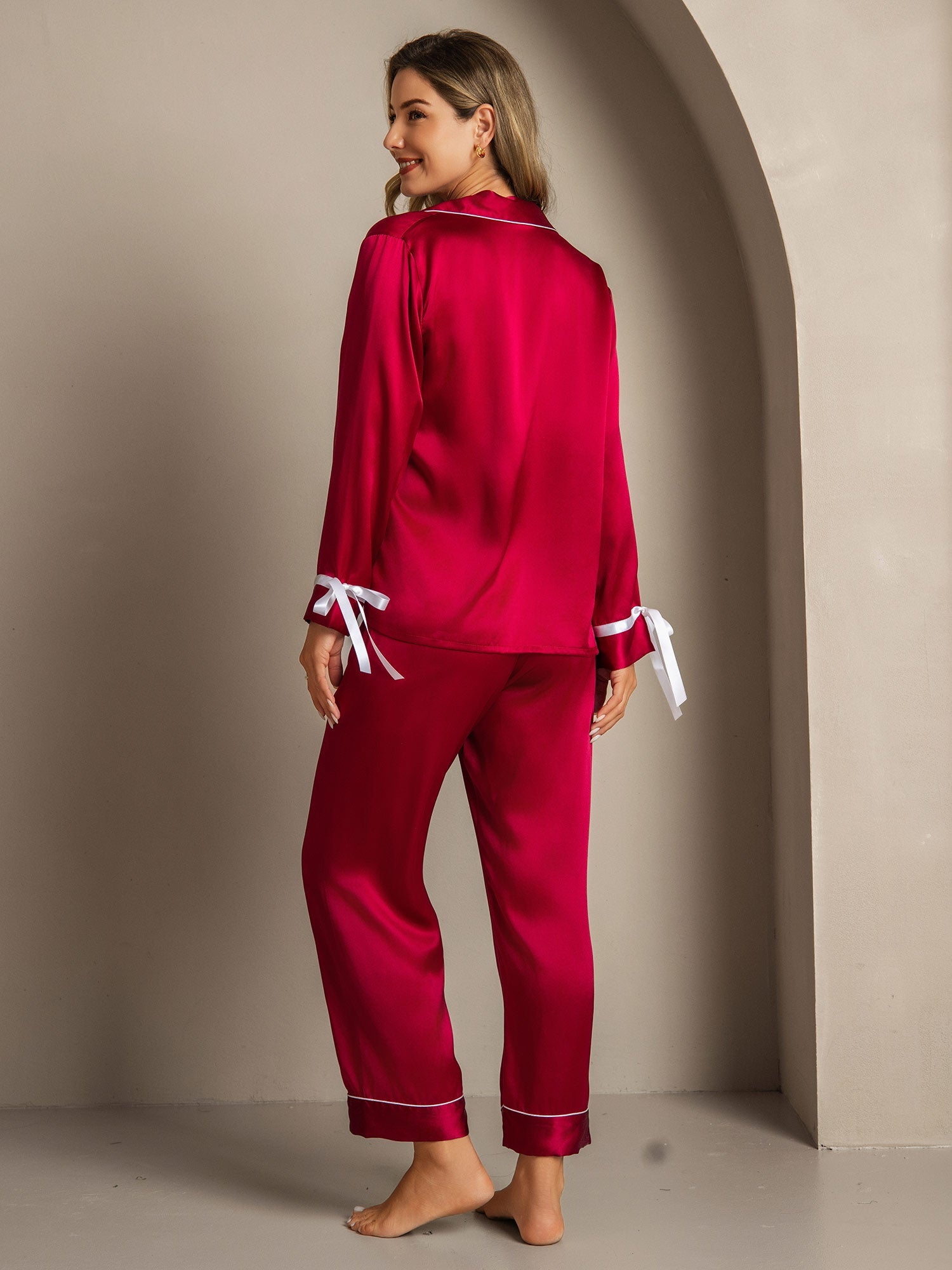 [Vino] SilkSilky-IT Seta pura Womens Pajamas 002,