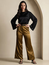 [Nero] SilkSilky-IT Long Sleeve Boat Neck Camicette 007