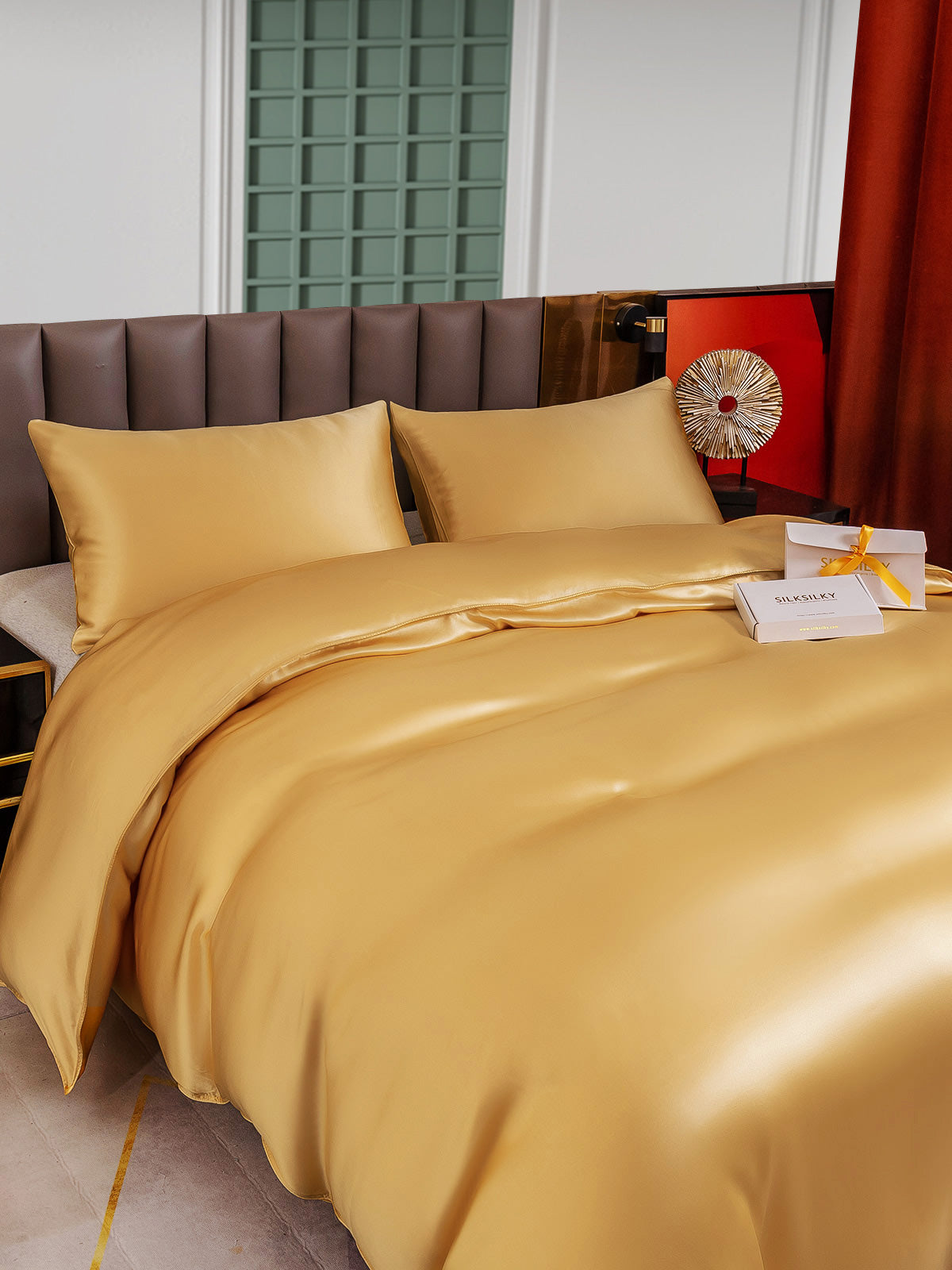 [Champagne] SilkSilky-IT 25Momme Seta pura Bedding Set 003