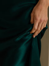 [Verde Scuro] SilkSilky-IT Sleeveless V Neck Vestiti da donna 005