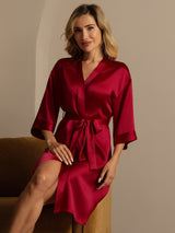 [Vino] SilkSilky-IT 3/4 Sleeve Vestaglia da donna 004