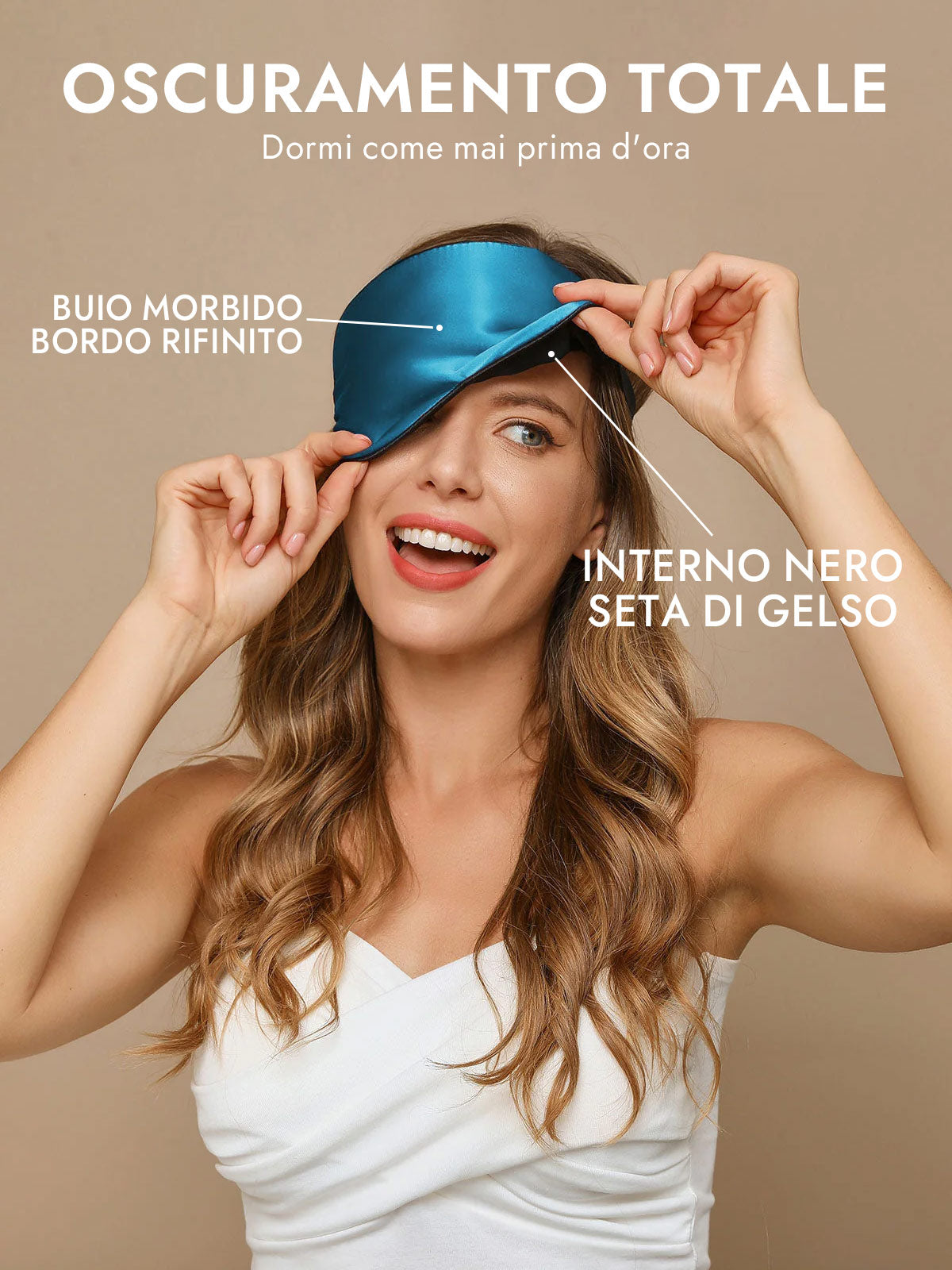 [Verde Acqua] SilkSilky-IT Mascherina da Notte 002