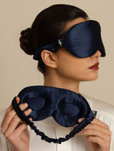 [Blu Scuro] SilkSilky-IT Mascherina da Notte 003