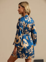 [Drago Navy] SilkSilky-IT 3/4 Sleeve Vestaglia da donna 002