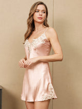 [Rosa] SilkSilky-IT 3/4 Sleeve V Neck Set camicia e vestaglia 004