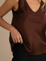 [Caffè] SilkSilky-IT Sleeveless V Neck Cami 004