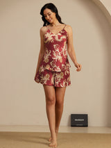 [Drago Vino] SilkSilky-IT Spaghetti Strap V Neck Set di Bretelle 007
