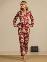 [Drago Vino] SilkSilky-IT Long Sleeve Lapel Collar Pigiami da donna 006