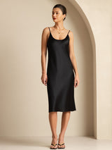 [Nero] SilkSilky-IT Sleeveless Collo a U Vestiti da donna 001