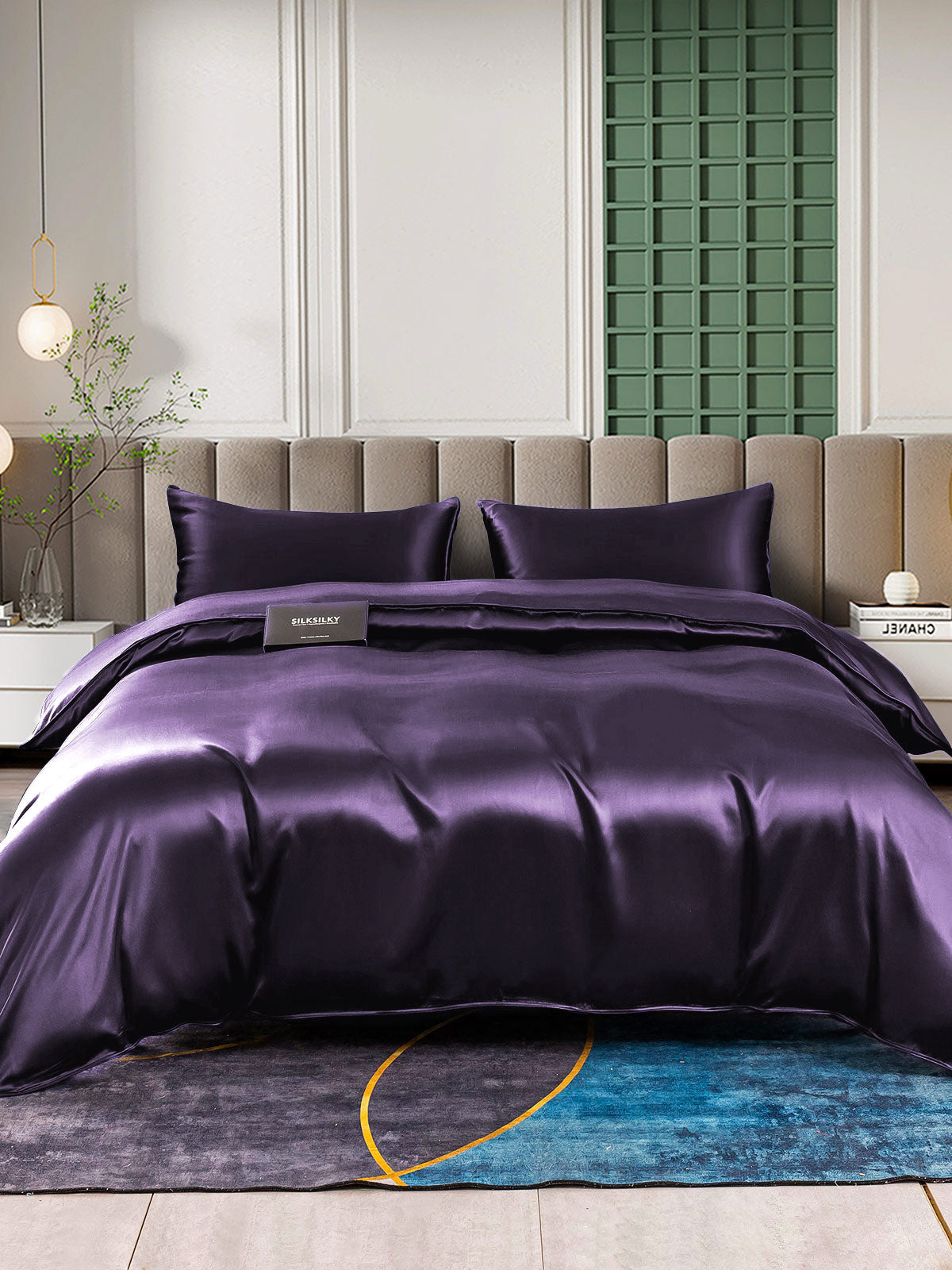 [Viola Scuro] SilkSilky-IT 22Momme Seta pura Bedding Set 001,