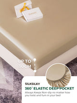 [Beige] SilkSilky-IT 19Momme Set di biancheria da letto 004