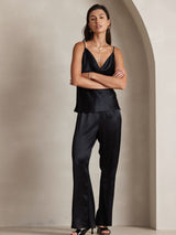[Nero] SilkSilky-IT Spaghetti Strap Cowl Neck Cami 006