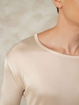 [Marrone Chiaro] SilkSilky-IT Long Sleeve Round Neck Intimo Lungo Uomo 005