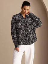 [Onda Nera] SilkSilky-IT Long Sleeve Lapel Collar Camicie da donna 003
