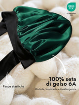 [Verde Scuro] SilkSilky-IT Cuffia di seta 002
