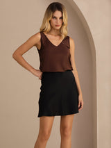 [Caffè] SilkSilky-IT Sleeveless V Neck Cami 003