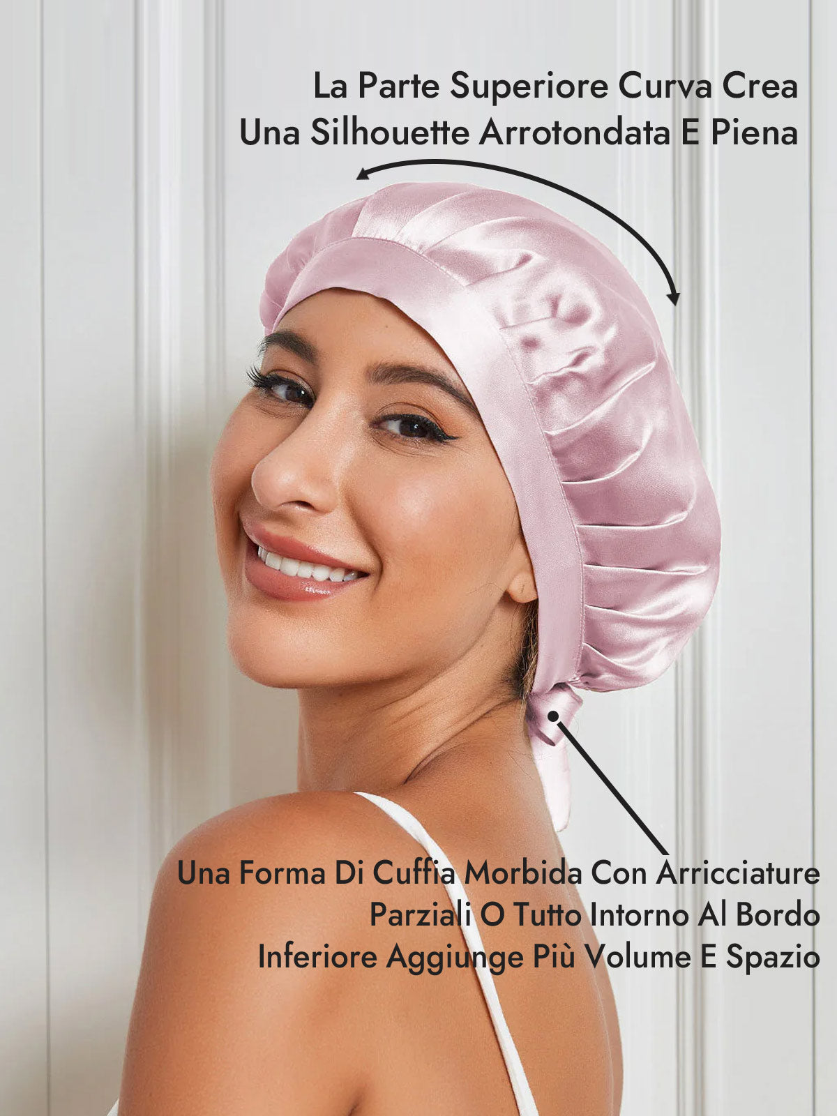 [Rosa Chiaro] SilkSilky-IT Cuffia di seta 003