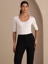 [Bianco] SilkSilky-IT Half Sleeve Magliette donna 001