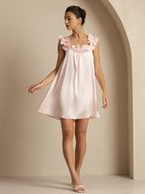 [Rosa] SilkSilky-IT Sleeveless Square Neck Camicia da notte 007