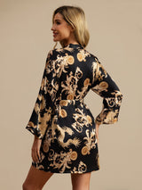 [Drago Nero] SilkSilky-IT 3/4 Sleeve Vestaglia da donna 002
