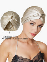 [Beige] SilkSilky-IT Cuffia di seta 004