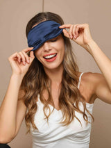 [Blu Scuro] SilkSilky-IT Mascherina da Notte 005
