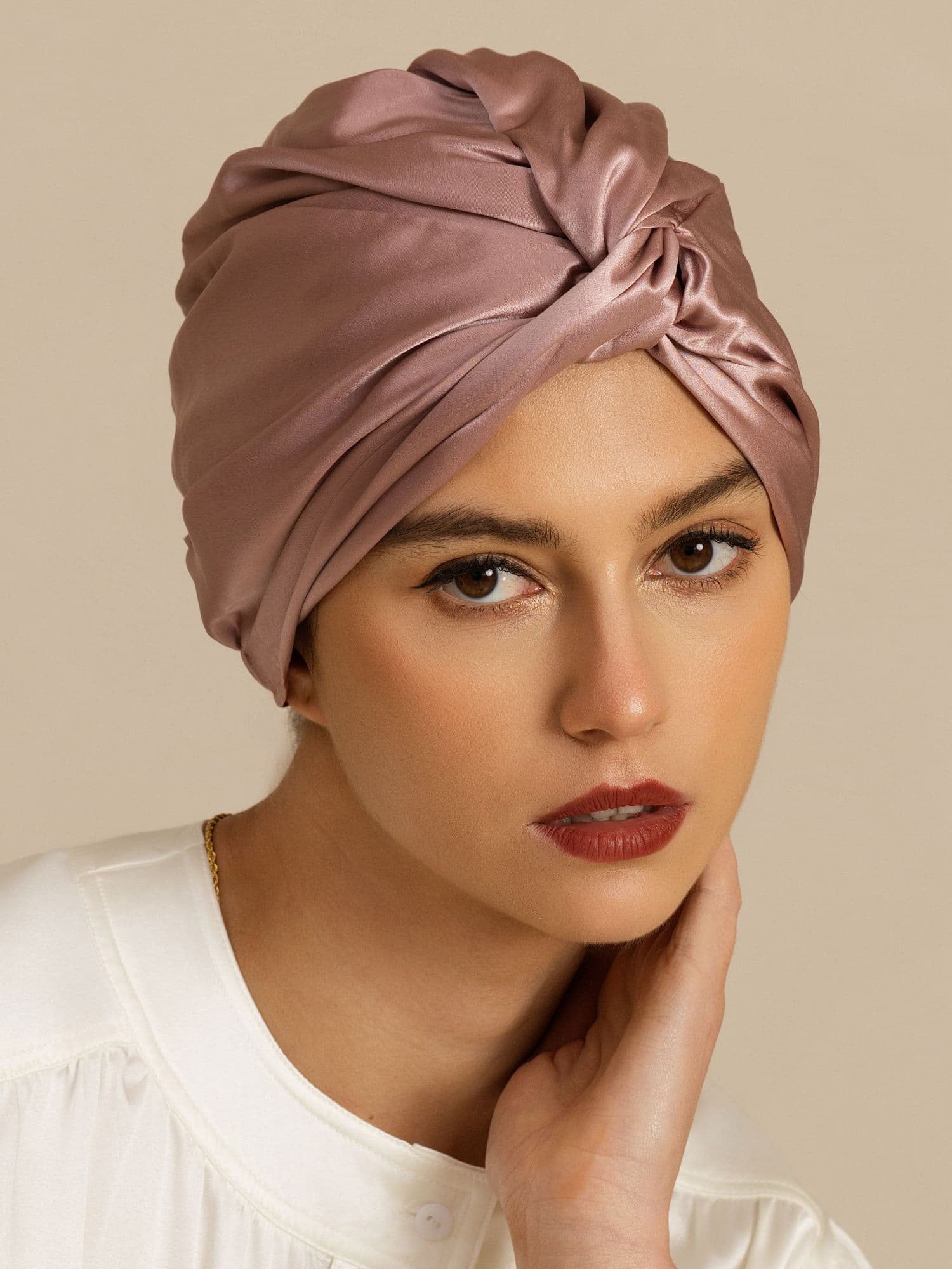 [Malva Pallido] SilkSilky-IT 22Momme Cuffia di seta 003