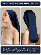 [Blu Scuro] SilkSilky-IT Cuffia di seta 003