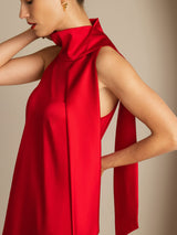 [Rosso] SilkSilky-IT Sleeveless Halter Vestiti da donna 004