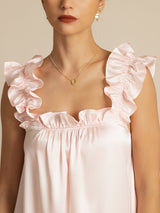 [Rosa] SilkSilky-IT Sleeveless Square Neck Camicia da notte 004
