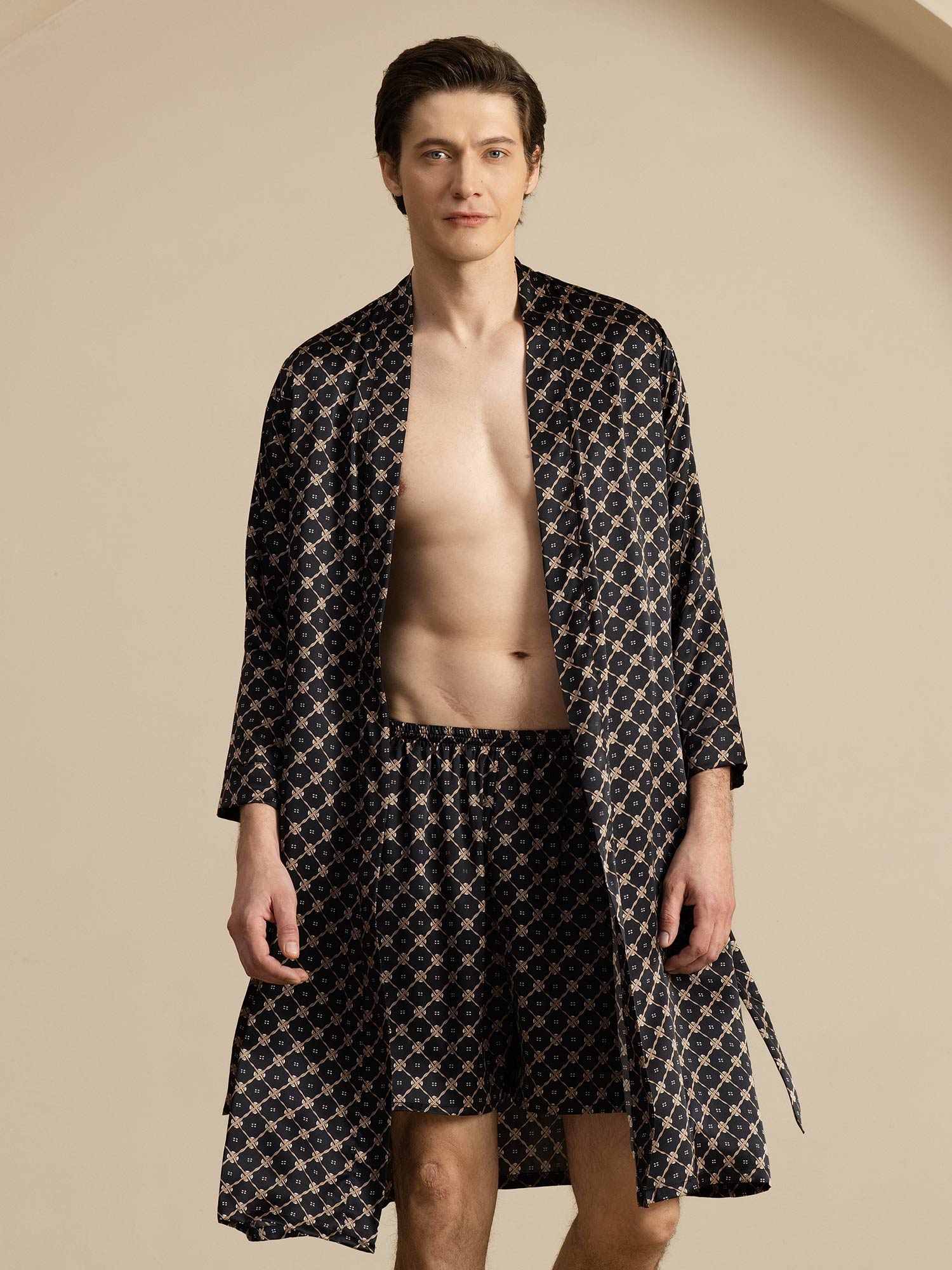 [Catena Nera] SilkSilky-IT Long Sleeve Pigiami da uomo 001